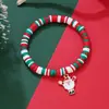 Festival de Natal Europeu e Americano Mais Vendido Pulseira de Argila de Polímero Atravessando Fronteiras Pingente de Liga de Rena Boneco de Neve Árvore de Natal Joia de Mão para Presente Atacado