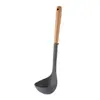 Espátula de Silicone Grau Alimentício, Espátula de Cozinha, Frigideira Antiaderente, Espátula Especial de Faia para Casa, Colher de Arroz, Colher de Sopa, Conjunto de Escorredores