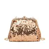 Moda de Cadeia de Moedas para Bolsa de Comércio Exterior Nicho Feminina 2026 Nova Bolsa de Lantejoulas de Alto Padrão Bolsa de Ombro Transversal com Personalidade