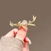 Broche de Bambú Dorado Estilo Chino, Broche de Alta Gama Sencillo y Moderno para Hombres y Mujeres, Pin Inspirado en el Diseño, Accesorio para la Ropa