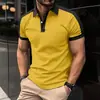 Camisa POLO de manga corta para hombre de venta caliente transfronteriza europea y americana, impresión 3D, casual de negocios, botón, solapa, Polo