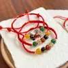 Pulseira de Corda Vermelha do Ano do Zodíaco Tecelagem de Ágata Guardião dos Cinco Elementos Presente para Casal de Amigos Melhores Venda por Atacado de Fábrica