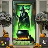 Tela de Fondo Nueva para Halloween Transfronteriza, Cubierta de Puerta de Gama Alta, Montaje de Escena de Horror Festiva, Tela Colgante para Ancho de Puerta, Modelo Personalizado