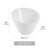 Tigela Diangle de Cerâmica Branca Pura Tigela Doméstica para Frutas Salada Resistente a Altas Temperaturas Louça Simples Criativa Tigela de Arroz para Pets Tigela de Comida para Gatos