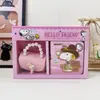 Set de Regalo Caja de Dibujos Animados Sanrio Lindo Cuaderno de PU Pulsera de Perlas Combinación de Accesorios Caja de Regalo para Niñas y Estudiantes