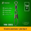 Conector de anel Yonglian de oito caracteres, anel giratório americano A-pin, acessórios de pesca Luya, vendas diretas da fábrica