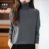 Suéter de gola alta feminino simples pulôver camada base malha solto casual moderno peça íntima camada base malha top