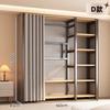 Guarda-roupa de Metal para Quarto de Casa, Totalmente Fechado, Estrutura Totalmente em Aço, Livremente Combinável, Guarda-roupa Simples Aberto de Chão