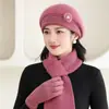 Sombrero de madre para mujeres de mediana edad y ancianas, gorro de lana tejido cálido con felpa, sombrero de invierno para proteger del frío a señoras mayores