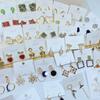Pendientes de aguja de plata circonita diamante corazón geométricos de perlas personalidad femenina pendientes sencillos pendientes de moda al por mayor