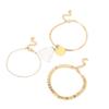 Moda Transfronteriza Europea y Americana Nueva Redonda Otoño e Invierno Borla Escama de Pez Pulsera de Tres Capas Pulsera de 3 Piezas para Mujer