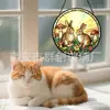 Colgante de Cristal de Colores Doble Conejo Hongo Transfronterizo Adorno de Cristal para el Hogar Decoración de Ventana Atrapasoles para el Jardín