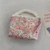 Bolsa Cosmética Linda Azul Caricatura Mini Billetera Algodón Puro Bolsa Pequeña de Tela Auriculares Lápiz Labial Bolsa de Almacenamiento Portátil