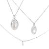 Colar de Pedra de Concha Branca Natural 3336 Feminino Prata de Lei S925 de Alta Qualidade Ins Original Luxo Leve Elegante Corrente Prata para Clavícula