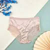 Ropa interior de mujer de algodón con refuerzo y ribete de encaje sin costuras de comercio exterior, de cintura media, sexy, levanta glúteos, de seda de hielo