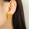 Aretes rectangulares INS transfronterizos de Europa y Estados Unidos no se desvanecen aretes pulidos aretes joyería de moda acero de titanio al por mayor