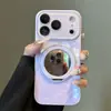 Vidro tipo Gelo Adequado para iPhone 17 Pro Max Capa Anti-Queda para Celular com Espelho Rotativo e Suporte Magnético para Série Apple 16
