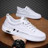 Sapatos Masculinos 2024 Novo Estilo Coreano Moderno Casual Sapatos Brancos Antiderrapantes Resistentes ao Desgaste Faixa Elástica Fabricante de Sapatos de Trabalho Lote de Uma Peça
