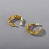 Serie Navideña Aretes de Alambre Envuelto en Forma de C con Nudo Aguja de Plata S925 Estilo Europeo y Americano Únicos de Moda Tendencia