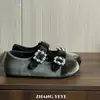 Sapatilhas Mary Jane casuais femininas YEYE estilo coreano retrô versátil com fivela de strass bico redondo macias novo para o início do outono
