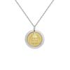 Prata Esterlina S925 Amarelo Deus da Riqueza Retro Prato Redondo Pintado a Ouro Estilo Chinês Corrente de Suéter de Outono e Inverno Pingente Padrão Martelado Colar Personalizado Pingente