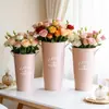 Balde de Flores de Ferro Estilo Nórdico para Decoração de Arranjo de Flores na Sala de Estar, Balde de Flores de Chão Vintage Fresco Luxo Leve, Balde de Flores de Ferro