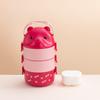 Óculos de Aço Inoxidável Transfronteiriços Urso Bolsa Lancheira Camadas Lancheira para Trabalhador de Escritório Lancheira para Estudante Grande Capacidade com Tigela Pequena