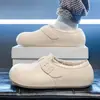 Pantuflas de Algodón para Mujer Estilo Retro para Otoño e Invierno, Capa Exterior Impermeable, Engrosadas, Cálidas, Bloqueo de Temperatura, Protección contra el Frío, Ligeras, Cómodos Zapatos de Algodón