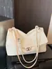 26S Bolso Pequeño Estilo Chanel de Cuero Texturizado CF para Debajo del Brazo, Bolso Tote de Alta Gama para Viajes Diarios, Bolso de Hombro Moderno de Gran Capacidad
