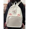 Bolsa Transparente Pain Bag Estilo Soft Girl Japonesa 20cm Mochila de Boneca de Algodão Grande Capacidade Orelha de Gato Fofa Bolsa Escolar Feminina