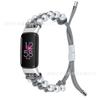 Adecuado para el reloj inteligente Fitbit Luxe, pulsera de reloj de lujo ajustable con tejido perlado.