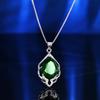 S925 prata esterlina diamante azul gota de água pingente de topázio natural colar de cristal europeu e americano vintage jóias presentes por atacado