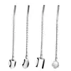 Cuchara Popote de Acero Inoxidable 304 Cuchara Creativa para Remover Popote para Remover Todo en Uno Cuchara de Doble Propósito Cuchara Popote para Bebidas de Té con Leche