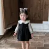 Vestido coreano sencillo de dos piezas para niñas, estilo principios de otoño 2026, vestido de princesa de otoño para niños pequeños