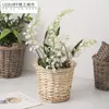 Macetas de Mimbre Estilo Pastoral, Cestas Decorativas de Flores Tejidas a Mano, Plantas Suculentas, Macetas Creativas, Cestas de Flores Personalizadas para Balcón