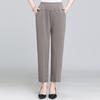 Pantalones para Mujeres de Mediana Edad y Ancianas Cintura Alta Elástica Pantalones de Madre Verano Delgados Rectos Casuales Tallas Grandes para Mujer Pantalones Recortados
