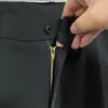 Pantalones Casuales Rectos de Seda de Leche Gruesa Estilo de Negocios para Primavera y Otoño, Versátiles, Elásticos, Negros, Modernos para Hombre