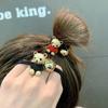 Estilo coreano Bonito Urso Cabelo Corda Menina Simples Anel de Cabelo ins Cyber Popular Alta Elástica Durável Borracha Tendão Bola Cabeça Corda