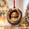 Decoraciones Navideñas Transfronterizas de Búho y Mapache Nuevas, Adornos para Árbol de Navidad, Colgantes Pequeños Planos 2D Acrílicos
