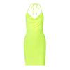 Ropa de mujer europea y americana nueva primavera y verano 2022 estilo ins vestido corto halter sin espalda con lazo dividido para mujer