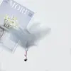 Vara teaser para brinquedo de gato com pena e sininho de cabeça substituível, brinquedo de pelúcia para pet, gadget divertido para gatos, brinquedo para pet que alivia o tédio