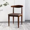 Silla de Comedor Silla de Dormitorio Taburete para Escritorio de Estudio Silla de Cuerno de Imitación de Madera Maciza para el Hogar Silla con Respaldo Silla de Mesa de Comedor Moderna y Sencilla