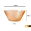 Atacado de Fábrica Estilo Luxo Acessível Tigela de Vidro Transparente Tigela Grande para Salada Doméstica Tigela para Frutas Padrão de Casca Atacado