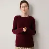 Suéter grueso de cachemir 100% puro para mujer, con cuello redondo y tejido de ochos, un nuevo estilo de otoño/invierno moderno y versátil