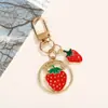 Chaveiro fofo de liga metálica com frutas, pingente ins para bolsas de meninas, pequeno presente, acessório de bolsa de fone de ouvido de verão