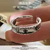 Anillo abierto de plata de ley S925 con diseño de flor de cruz inglesa eterna, vintage, diseño de nicho, minimalista, de alta gama, estilo coreano