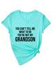 Camiseta de manga corta con cuello en V para mujer, sencilla e informal, de verano, con la frase "NO PUEDES DECIRME", venta al por mayor transfronteriza.
