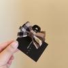 [Té de Durazno] ¡Buena versión!! Pinza de Lazo de Cuadros Clásicos Otoño e Invierno para Mujer Parte Trasera de la Cabeza Pinza para el Cabello de Tiburón Tocado