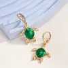 Un Par de Aretes de Tortuga Amarillos y Verdes, Modernos, Vanguardistas, Retro, Elegantes, Adecuados para el Uso Diario