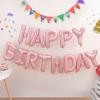 Feliz Cumpleaños Globo Letra Inglesa Traje de Cumpleaños Primer Año de Niño Imitación US Globo de Película de Aluminio para Fiesta de Cumpleaños